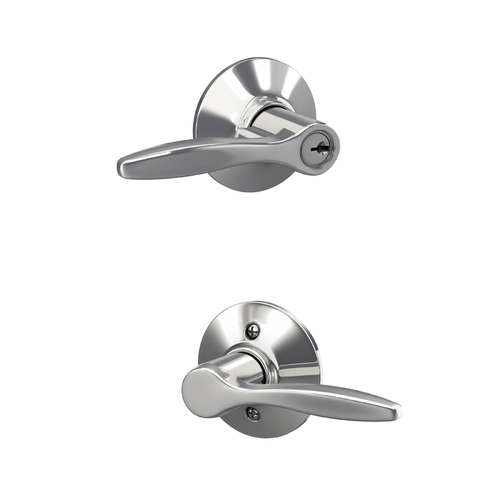 Right Hand Delfayo Lever Storeroom Lock C Keyway with 16211 Latch and 10063 Strike Bright Chrome Finish