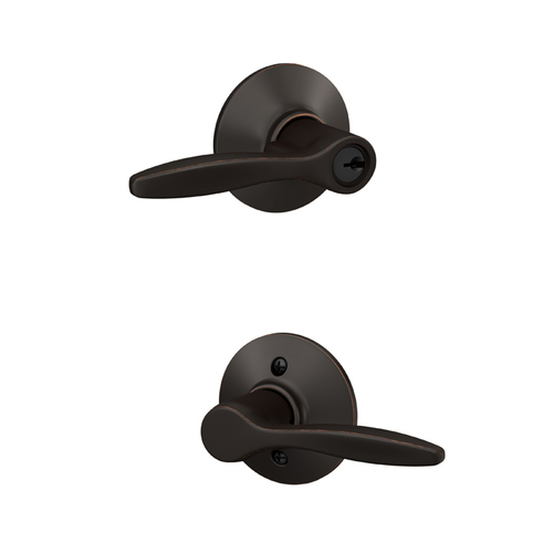 Left Hand Delfayo Lever Storeroom Lock C Keyway with 16211 Latch and 10063 Strike Aged Bronze Finish