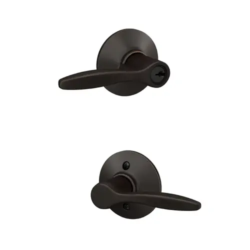 Right Hand Delfayo Lever Storeroom Lock C Keyway with 16211 Latch and 10063 Strike Aged Bronze Finish