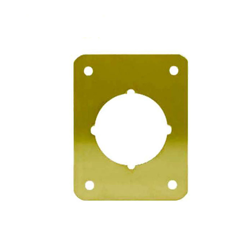 Don Jo RP-13545-605-2 Remodeler Plate, 3-1/2" x 4-1/2", 2-1/8" Centered Hole Prepped for Thru-bolts, Bright Brass