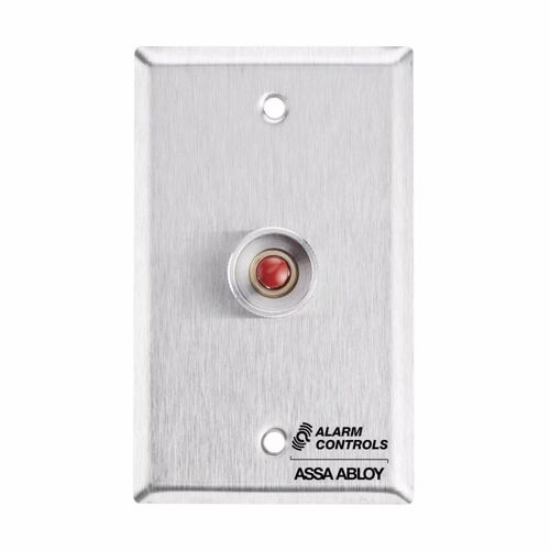 Alarm Controls RP-26 Single Gang Normally Open Red Push Button Satin Stainless Steel Finish