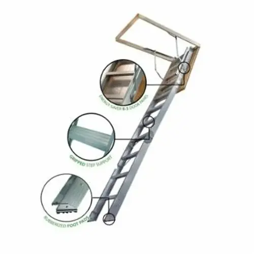 TITAN Attic Stair, 8 ft 9 in H Ceiling, 375 lb Duty Rating, Aluminum