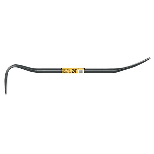 Wrecking Bar, 24 in L, Steel, Black, 7/8 in