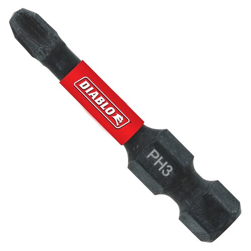 Drive Bit, #3 Drive, Phillips Drive, 1/4 in Shank, Hex Shank, 2 in L