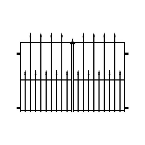 Nuvo Iron TEDGQF2 Tiger Eye Double Gate, 48 in W Gate, 34 in H Gate, Metal Frame, Black