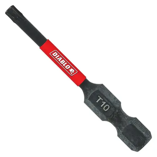 Drive Bit, T10 Drive, Torx Drive, 1/4 in Shank, Hex Shank, 2 in L