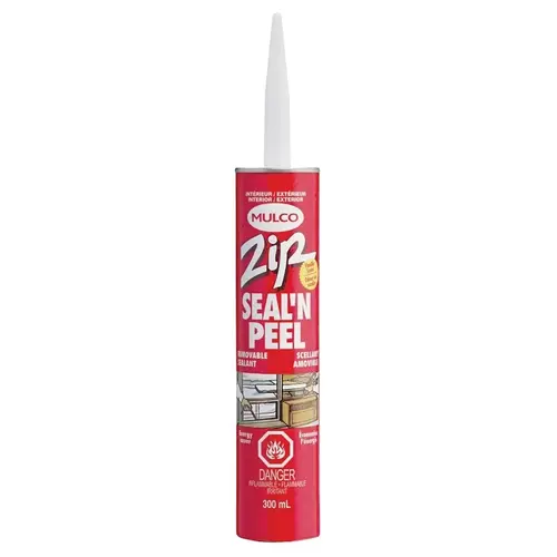 Zip Seal'N Peel 141000 Removable Sealant, Clear, -22 to 100 deg F, 300 mL Cartridge - pack of 20