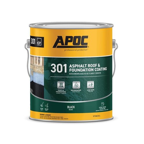 AP-301 Series Asphalt Roof and Foundation Coating, Black, 1 gal, Pail, Liquid