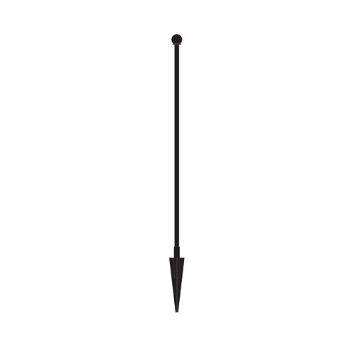 Post and Spike, 1 in W, 40 in Post, 11-3/4 in Spike H, Metal, Black, Painted