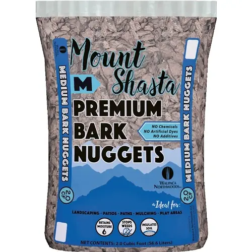 2 Cu. Ft. Medium Natural Premium Decorative Bark Mulch Nuggets Brown