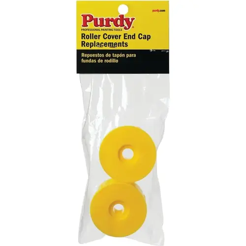 Purdy 140751218 Paint Roller End Cap 12" W Regular Threaded End Pair Yellow