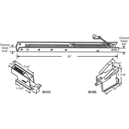 29in Window Channel Balance 60-513A AND 60-505A ATTD