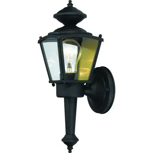 Outdoor Square Coach Lantern 13-1/2" Single Bulb Black