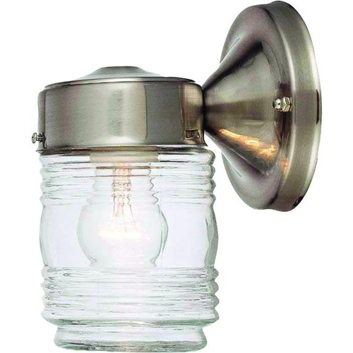 Hardware House 54-4692 Jelly Jar Wall Outdoor Fixture 7-1/2" Satin Nickel