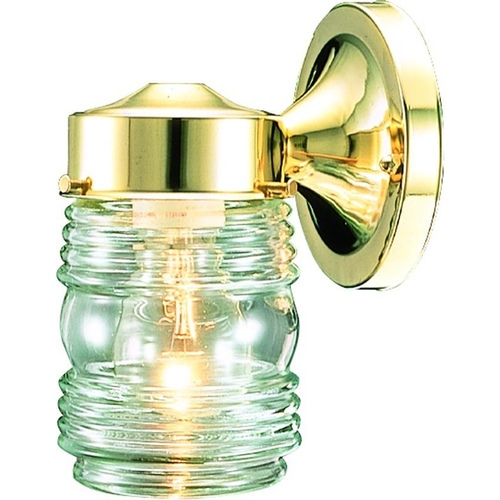 Jelly Jar Wall Outdoor Fixture 7-1/2" Polished Brass