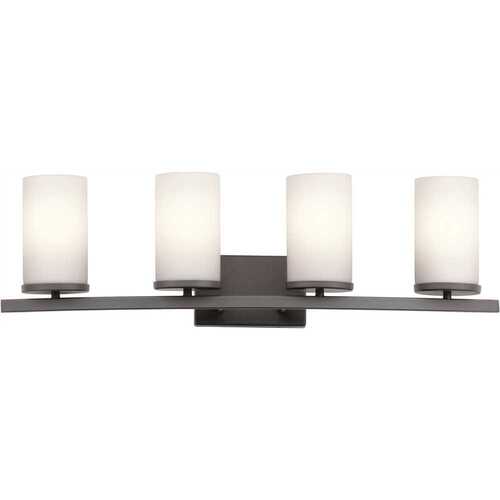 Crosby 4-Light Vanity, Damp Rated, Dimmable, 31"w X 8.75"h, Matte Black