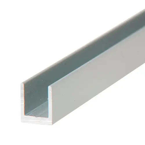 Satin Anodized 1/4" Single Aluminum U-Channel  23" Stock Length - pack of 25