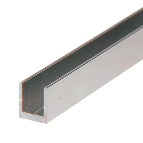 Brite Anodized 1/4" Single Aluminum U-Channel -  18" Stock Length - pack of 10