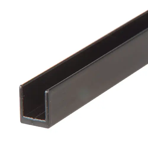 Black 1/4" Single Aluminum U-Channel  23" Stock Length - pack of 25