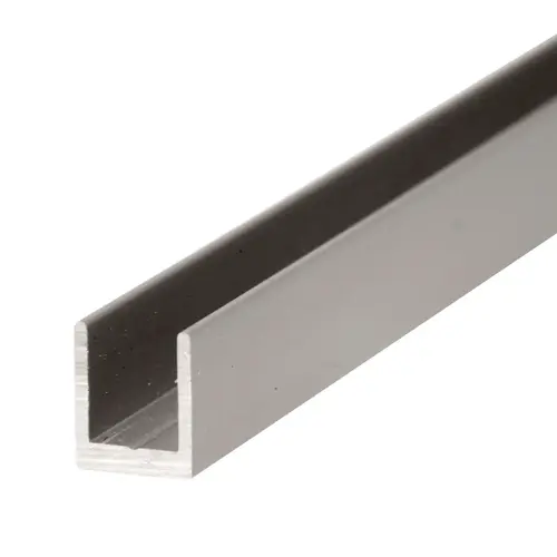 Brushed Nickel 1/4" Single Aluminum U-Channel  95" Stock Length - pack of 10