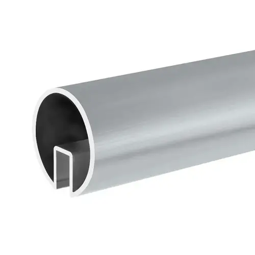 Mill 3-1/2" Extruded Aluminum Cap Rail for 1/2" or 5/8" Glass - 240"