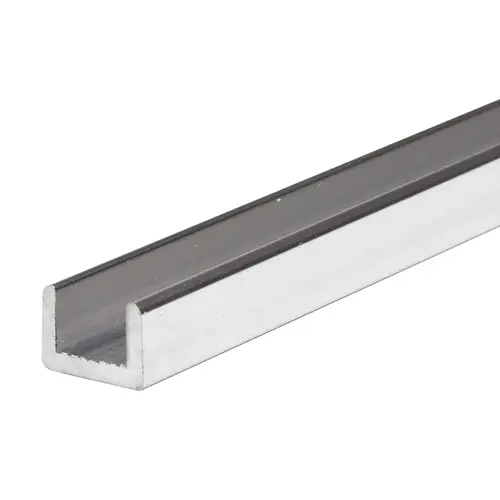 Brite Anodized Frameless Shower Door Aluminum Regular U-Channel for 3/8" Thick Glass -  84" Length