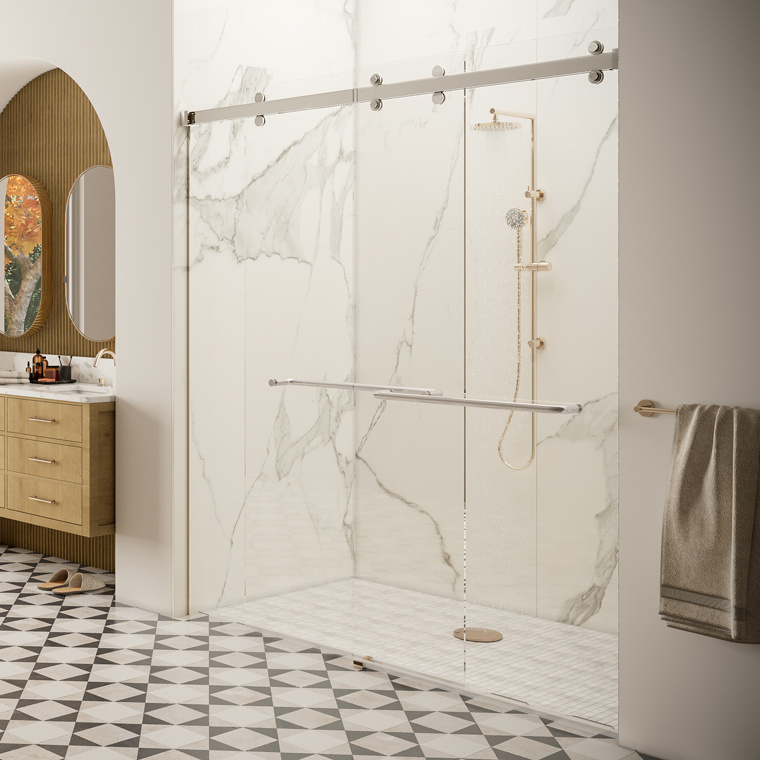 CRL CAM73PS Stainless Deluxe 180 Cambridge Two Door Bypass Sliding