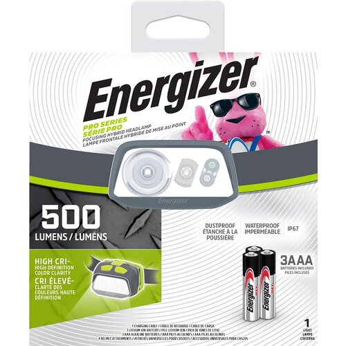 Energizer ENY25A32P Headlight, AAA Battery, Alkaline, Lithium-Ion Battery, LED Lamp, 500 Lumens