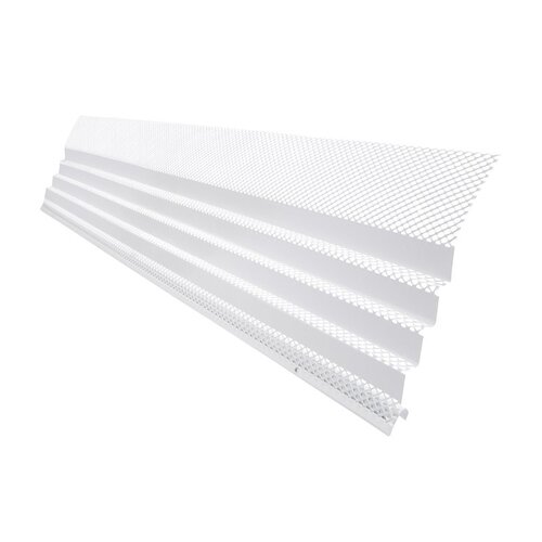 Gutter Guard, 36 in L, 7 in W, Steel, White