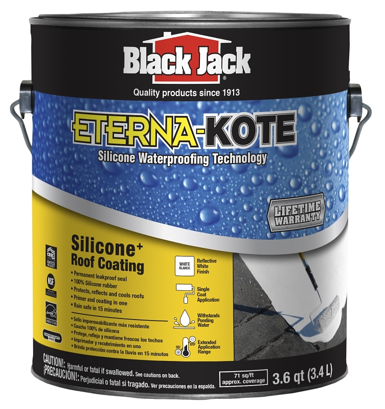 Black Jack 5576-1-20 Roof Coating Gloss Bright White Silicone 1 gal Bright White