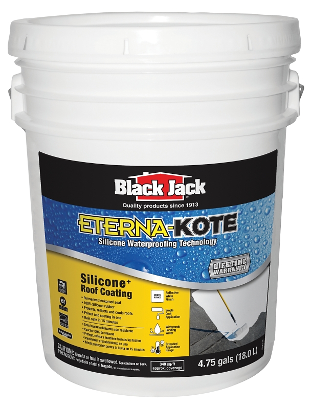 Black Jack 5576-1-30 AP-576 Series Premium Silicone Roof Coating, White, 5 gal, Pail, Liquid