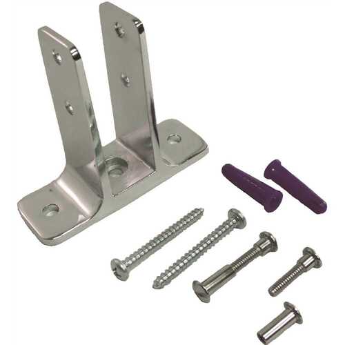 1in Two Ear Wall Bracket chrome Plated With Fastener 1 X 3-1/2 X 4in