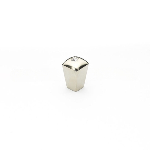 1/2" Skyevale with Crystal Cabinet Knob Satin Nickel Finish