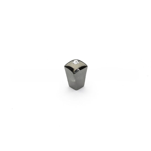 1/2" Skyevale with Crystal Cabinet Knob Black Chrome Finish