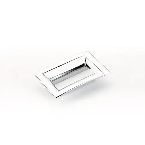 64mm Center to Center Flared Rectangular Finestrino Cabinet Pull Bright Chrome Finish