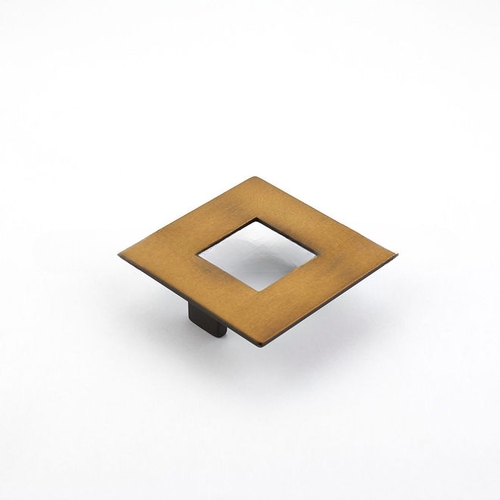 64mm Center to Center Square Finestrino Cabinet Pull Burnished Bronze Finish