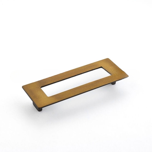 128mm Center to Center Rectangular Finestrino Cabinet Pull Burnished Bronze Finish