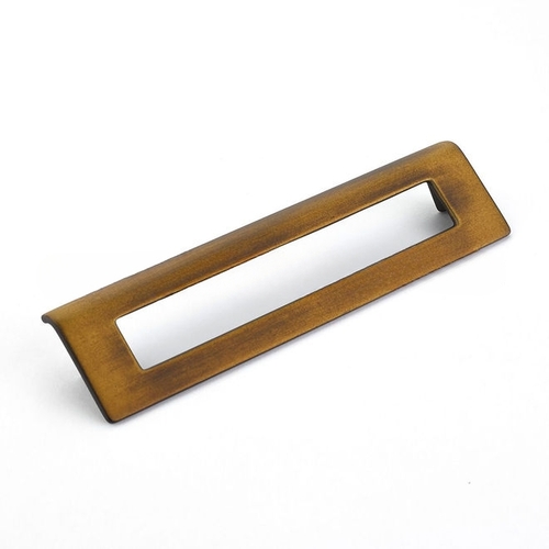 160mm Center to Center Angled Rectangular Finestrino Cabinet Pull Burnished Bronze Finish