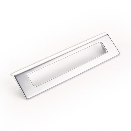 160mm Center to Center Angled Rectangular Finestrino Cabinet Pull Matte Chrome Finish