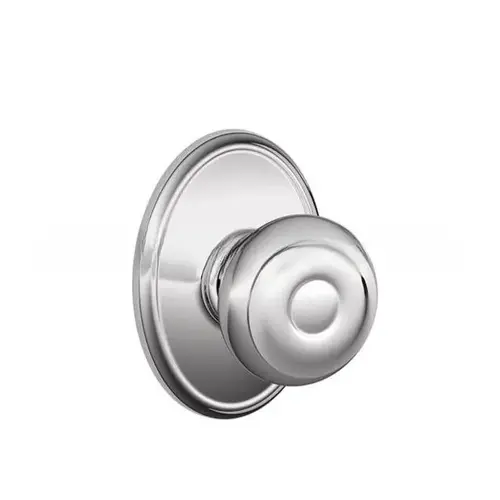 Georgian Knob with Wakefield Rose Passage Lock with 16080 Latch and 10027 Strike Bright Chrome Finish