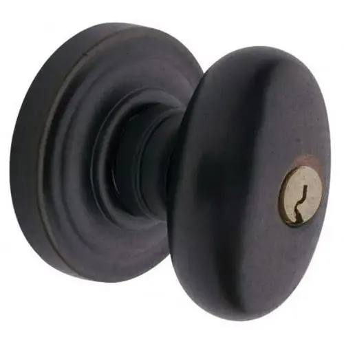 5226 Thick Door Egg Knob Full Dummy Distressed Oil Rubbed Bronze Finish