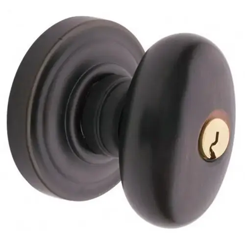 5226 Thick Door Egg Knob Emergency Egress Keyed Entry Venetian Bronze Finish