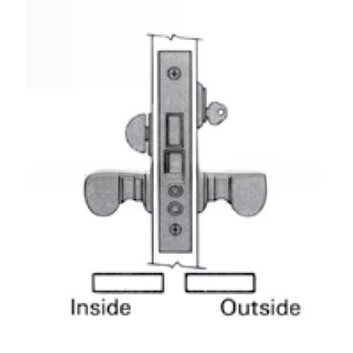 Left Hand Entry/Apartment Knob by Knob 2-3/4" Backset Mortise Lock Body Satin Brass With Brown Finish