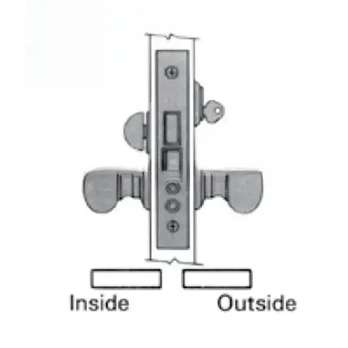 Left Hand Reverse Entry/Apartment Knob by Knob 2-3/4" Backset Mortise Lock Body Venetian Bronze Finish