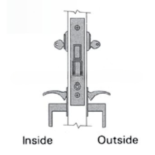 Left Hand Back to Back Handleset Entry Mortise Lock Body Matte Antique Nickel Finish