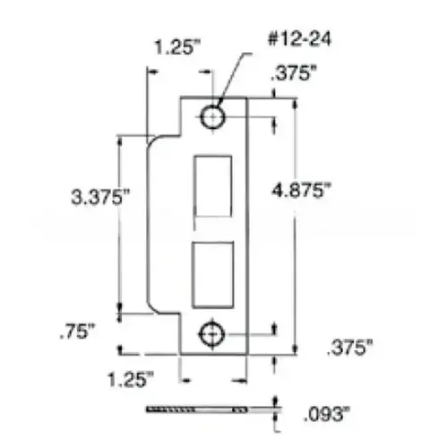 Left Hand ASA Strike For 2-3/4" Backset Latch and Deadbolt Vintage Brass Finish