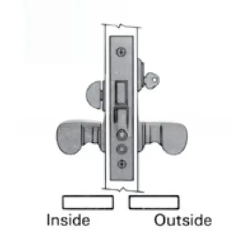 Left Hand Entry / Apartment Knob by Knob 2-1/2" Backset Mortise Lock Body Less Strike Satin Black Finish