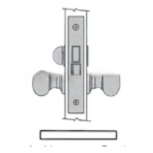 Left Hand Reverse Interior Bed / Bath 2-1/2" Backset Mortise Lock Body Lifetime Brass Finish