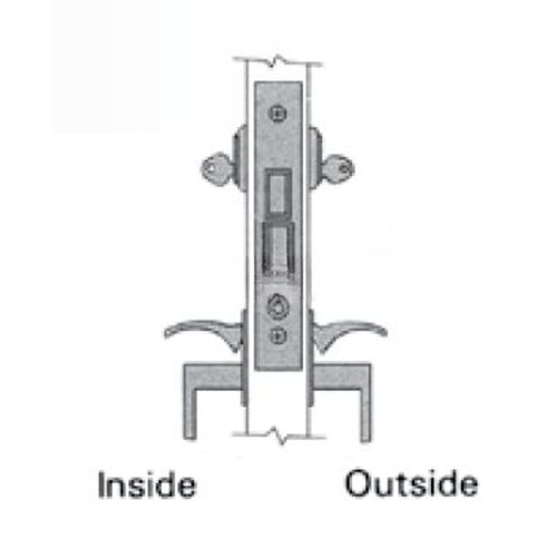 Right Hand Reverse Entry Handleset Back to Back 2-1/2" Backset Mortise Lock Body Antique Brass Finish