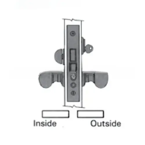 Left Hand Emergency Egress Entry Knob By Knob 2-1/2" Backset Mortise Lock Body with 1" Face Oil Rubbed Bronze Finish